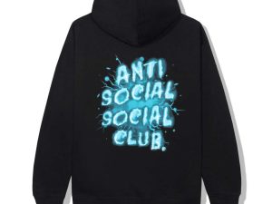 ANTISOCIALSOCIALCLUB I SEE BLUE SPLASH BLACK HOODIE
