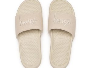 Stüssy × Nike Benassi Slide (Fossil Stone)