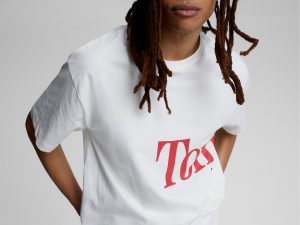 Tommy Jeans bold tommy logo white greige