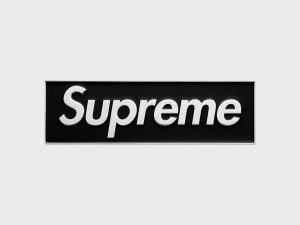 Supreme Black Box Logo Car Emblem