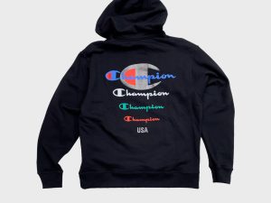 L/Black/Champion Powerblend Hoodie 1