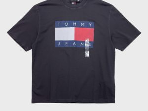 Tommy Jeans Black Oversized Fit TJ Flag Graphic