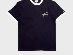 Tommy Jeans Black Signature Logo Ringer
