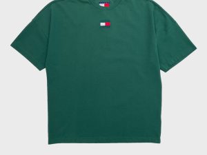 Tommy Jeans Darkened Emerald Sueded Cotton Flag