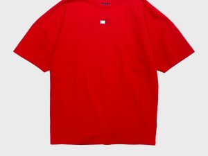 Tommy Jeans Deep Crimson Sueded Cotton Flag